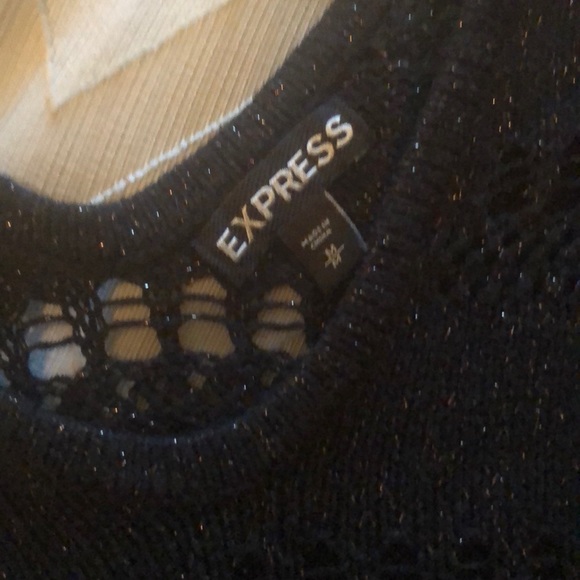 Black sparkly crop express sweater - Picture 3 of 4